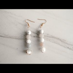 BLEU GEMME straight marble earrings